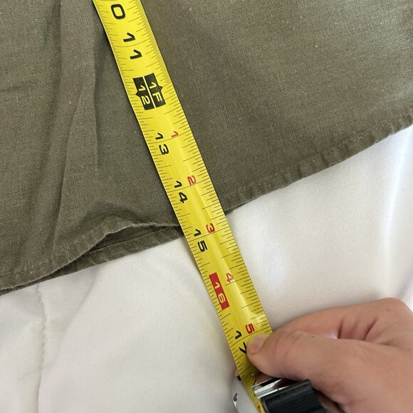 Womens Size Small Army Green Tie Pockets Side Zip Linen Blend Mini Skirt - Picture 8 of 9